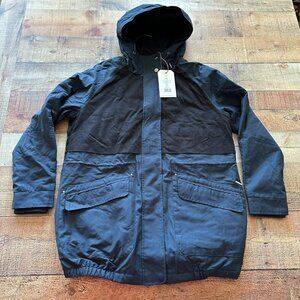 Parka catelyn navy blue women's contrast parka xs